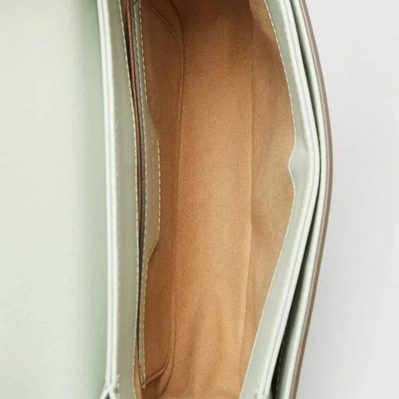 Stella McCartney Sage Green Faux Leather Perforated Logo Crossbody Bag - Picture 9 of 12